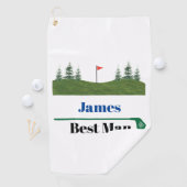Gepersonaliseerde Custom Groomsmen Bruiloft Golfhanddoek (Insitu)