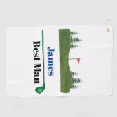 Gepersonaliseerde Custom Groomsmen Bruiloft Golfhanddoek (Horizontaal)