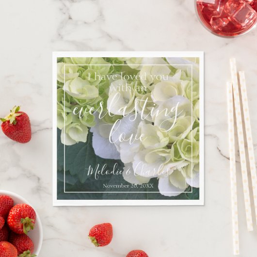 Gepersonaliseerde Custom Hydrangea White Elegant L Servet (Insitu)