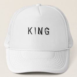 Gepersonaliseerde Custom King Tekst naam Wit Kleur Trucker Pet