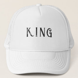 Gepersonaliseerde Custom King Tekst naam Wit Kleur Trucker Pet