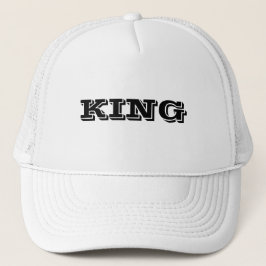 Gepersonaliseerde Custom King Tekst naam Wit Kleur Trucker Pet