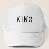 Gepersonaliseerde Custom King Tekst naam Wit Kleur Trucker Pet (Voorkant)