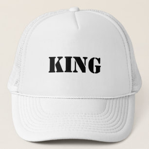 Gepersonaliseerde Custom King Tekst Witte Trucker  Trucker Pet