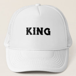 Gepersonaliseerde Custom King Tekst Witte Trucker  Trucker Pet