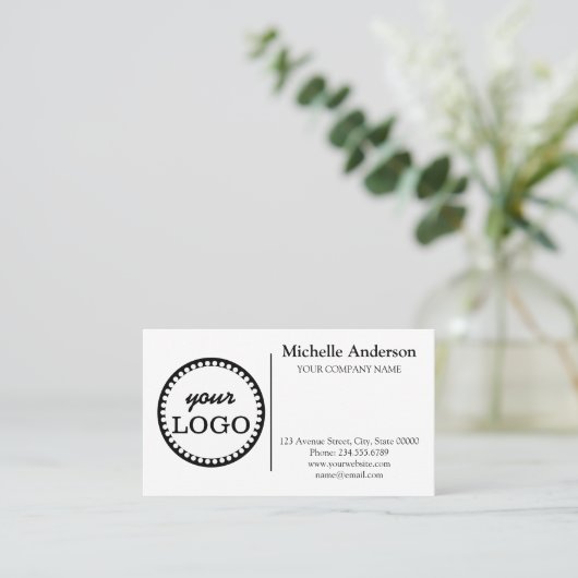 Gepersonaliseerde Custom logo modern minimalistisc Visitekaartje (Staand voorkant)