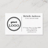 Gepersonaliseerde Custom logo modern minimalistisc Visitekaartje (Voorkant)