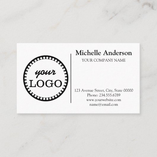 Gepersonaliseerde Custom logo modern minimalistisc Visitekaartje (Voorkant)