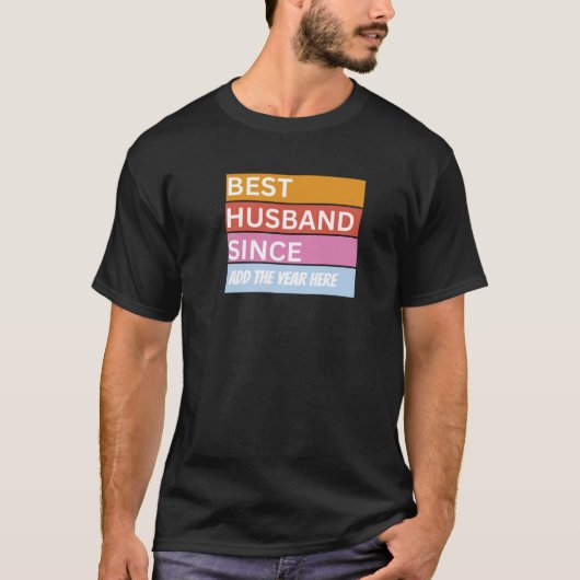 Gepersonaliseerde Custom Man Huwelijksverjaardag T-shirt (Voorkant)