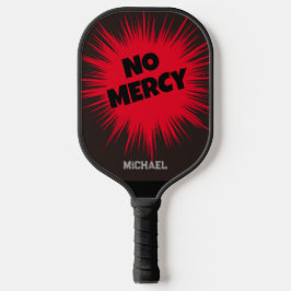 Gepersonaliseerde Custom No Mercy Rood & Zwart Pickleball Paddle