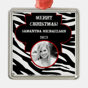Gepersonaliseerde Custom Ornament Zwart-wit Zebra