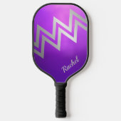 Gepersonaliseerde Custom Paarse & Silver Pickleball Paddle (Voorkant)