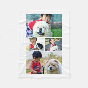 Gepersonaliseerde Custom Photo Collage Gift Fleece Deken