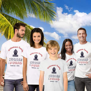 Gepersonaliseerde Custom Squad Family Reunion Crui T-shirt