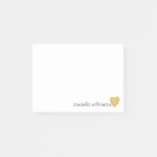 Gepersonaliseerde Custom Trendy Glam Gold Folie Ha Post-it® Notes (Voorkant)