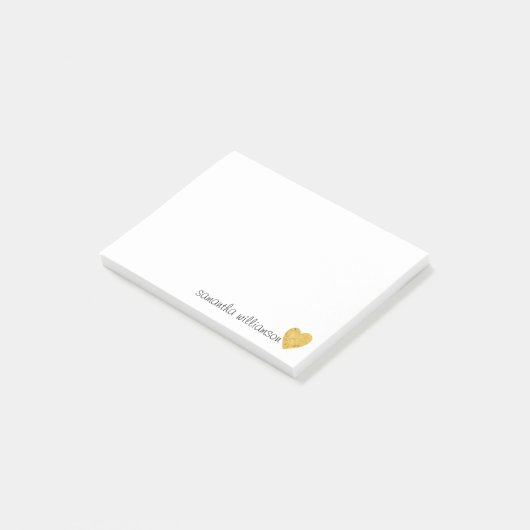 Gepersonaliseerde Custom Trendy Glam Gold Folie Ha Post-it® Notes (Schuin)