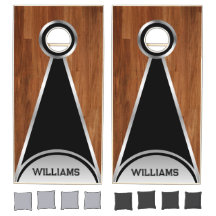 Gepersonaliseerde Custom Woodgrain, Zwart & Zilver