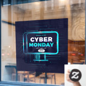 Gepersonaliseerde Cyber Monday Uitverkoop Banner Z Raamsticker (Cafe Raam)