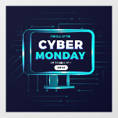 Gepersonaliseerde Cyber Monday Uitverkoop Banner Z Raamsticker (Vel)