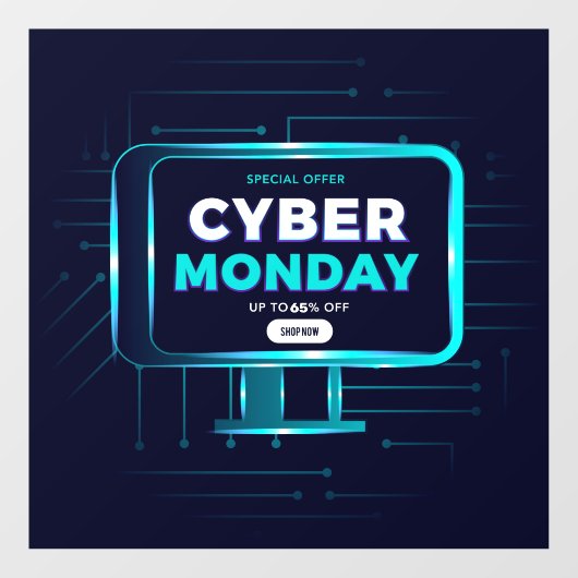 Gepersonaliseerde Cyber Monday Uitverkoop Banner Z Raamsticker (Vel)