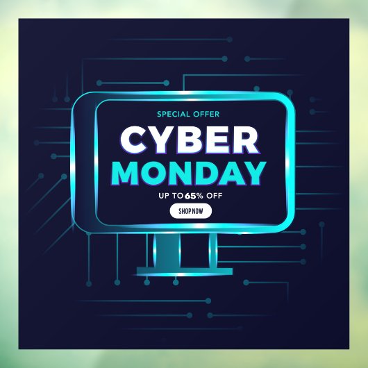 Gepersonaliseerde Cyber Monday Uitverkoop Banner Z Raamsticker (Vel 3)