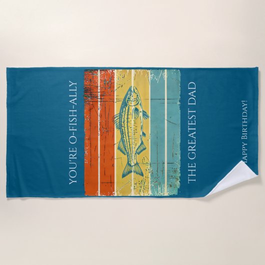 Gepersonaliseerde Dad Beach Handdoek (Voorkant)