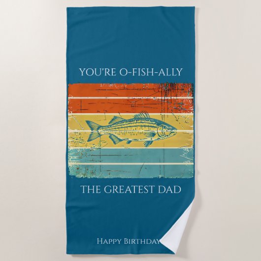 Gepersonaliseerde Dad Beach Handdoek (Voorkant)