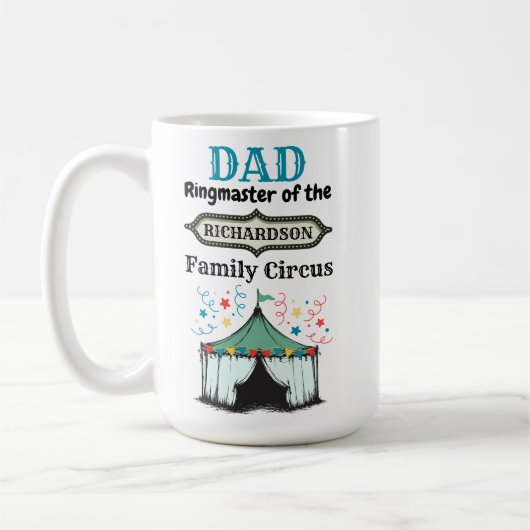 Gepersonaliseerde Dad Coffee Mok Circus Ringmaster (Links)