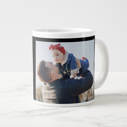 Gepersonaliseerde Dad Vaderdag Mannen Basic T-shir Extra Grote Beker (Voorkant rechts)