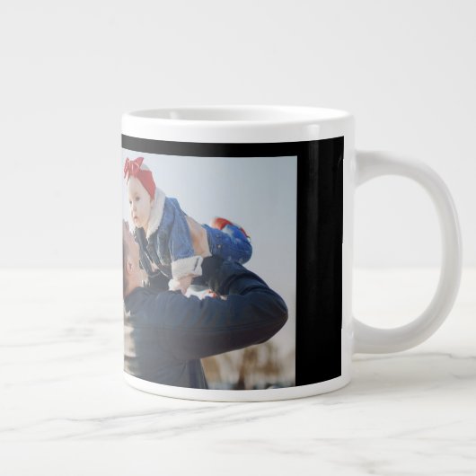 Gepersonaliseerde Dad Vaderdag Mannen Basic T-shir Extra Grote Beker (Rechts)