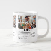Gepersonaliseerde Daddy Definition 6 Fotocollage Extra Grote Beker (Rechts)