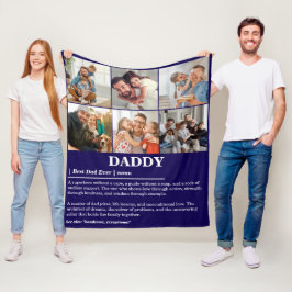 Gepersonaliseerde Daddy Definition 6 Fotocollage Fleece Deken