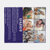 Gepersonaliseerde Daddy Definition 6 Fotocollage Fleece Deken (Voorkant (Horizontaal))