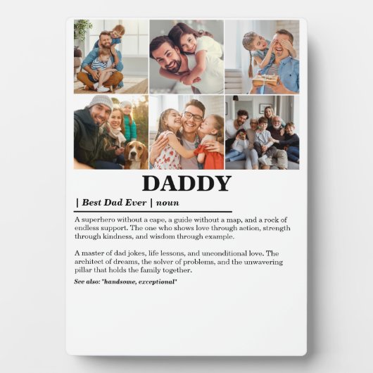 Gepersonaliseerde Daddy Definition 6 Fotocollage Fotoplaat (voorkant)