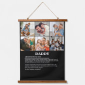 Gepersonaliseerde Daddy Definition 6 Fotocollage Hangend Wandkleed (Voorkant)