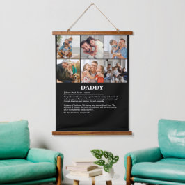 Gepersonaliseerde Daddy Definition 6 Fotocollage Hangend Wandkleed