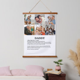 Gepersonaliseerde Daddy Definition 6 Fotocollage Hangend Wandkleed