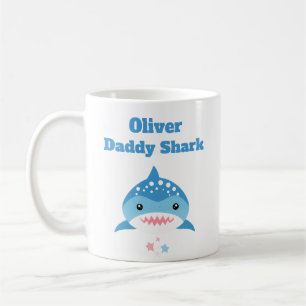 Gepersonaliseerde Daddy Shark Aangepaste naam Koffiemok