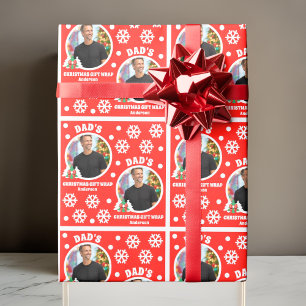 Gepersonaliseerde Dad's Photo Christmas Gift Wrap Cadeaupapier