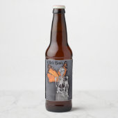 Gepersonaliseerde Dag van het Dode Halloween Skele Bier Etiket (Voorkant)