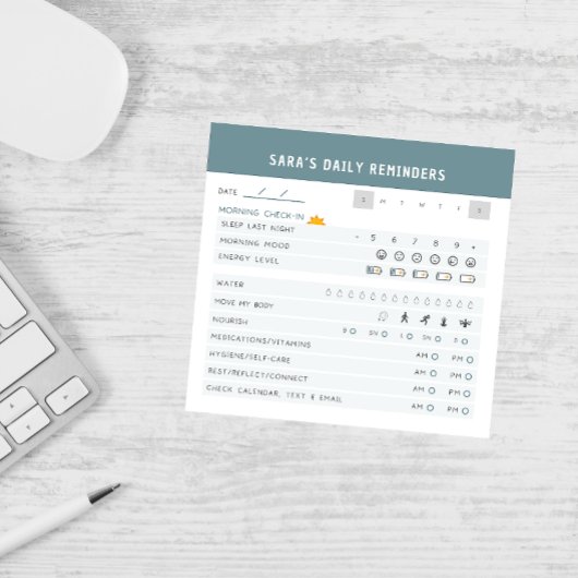 Gepersonaliseerde dagelijkse zelfzorg inchecken AD Post-it® Notes