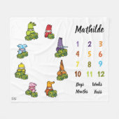 Gepersonaliseerde Dagen Weken Maanden Leeftijd Mij Fleece Deken (Voorkant (Horizontaal))