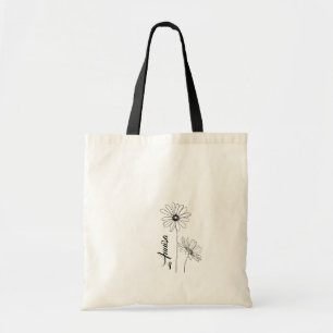 Gepersonaliseerde Daisy Canvas tas met naam