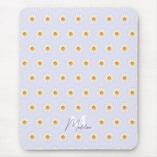 Gepersonaliseerde Daisy Floral Mousepad – Aangepas Muismat (Voorkant)