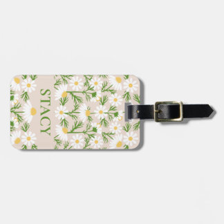 Gepersonaliseerde Daisy Flower Green Bagagelabel