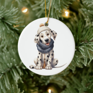 Gepersonaliseerde Dalmatian Dog Keramisch Ornament