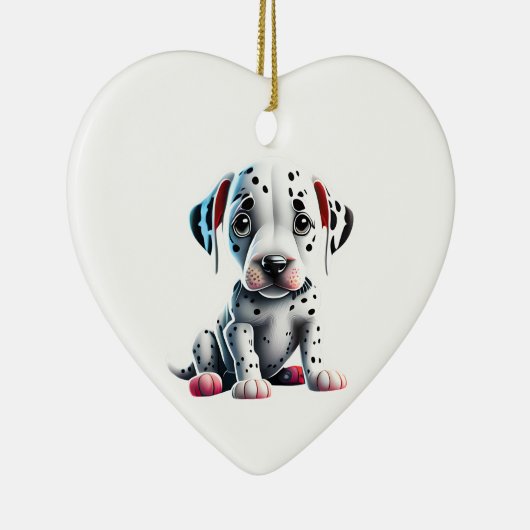Gepersonaliseerde Dalmatische Puppy Keramisch Ornament (Rechts)