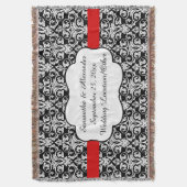 Gepersonaliseerde Damask bruiloft aangepaste aande Deken (Voorkant Verticaal)