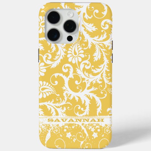 Gepersonaliseerde Damask iPhone Hoesje-u kiest Kle Case-Mate iPhone Case (Achterkant)