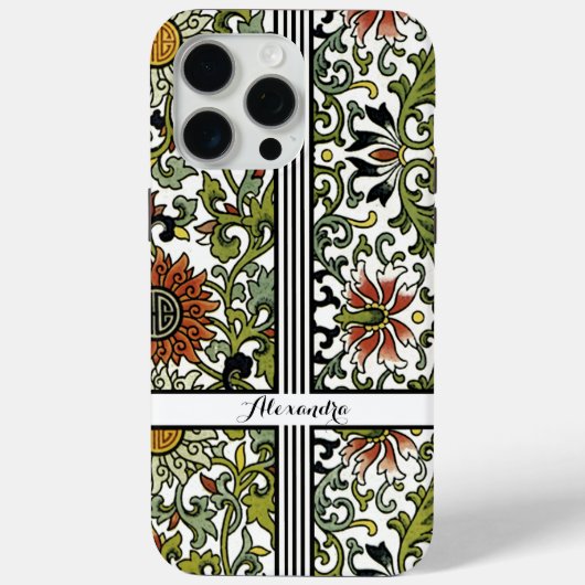 Gepersonaliseerde Damask iPhone U kiest kleur Case-Mate iPhone Case (Achterkant)